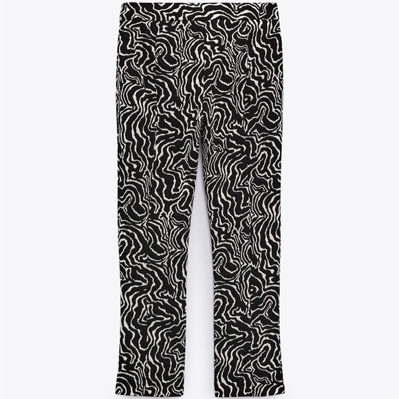ZARA Straight Leg Jacquard Pants - Picture 4 of 13